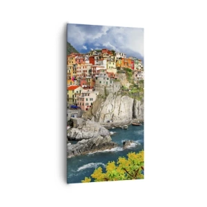 Canvastavla - Bild på duk - I bergets famn - 65x120 cm