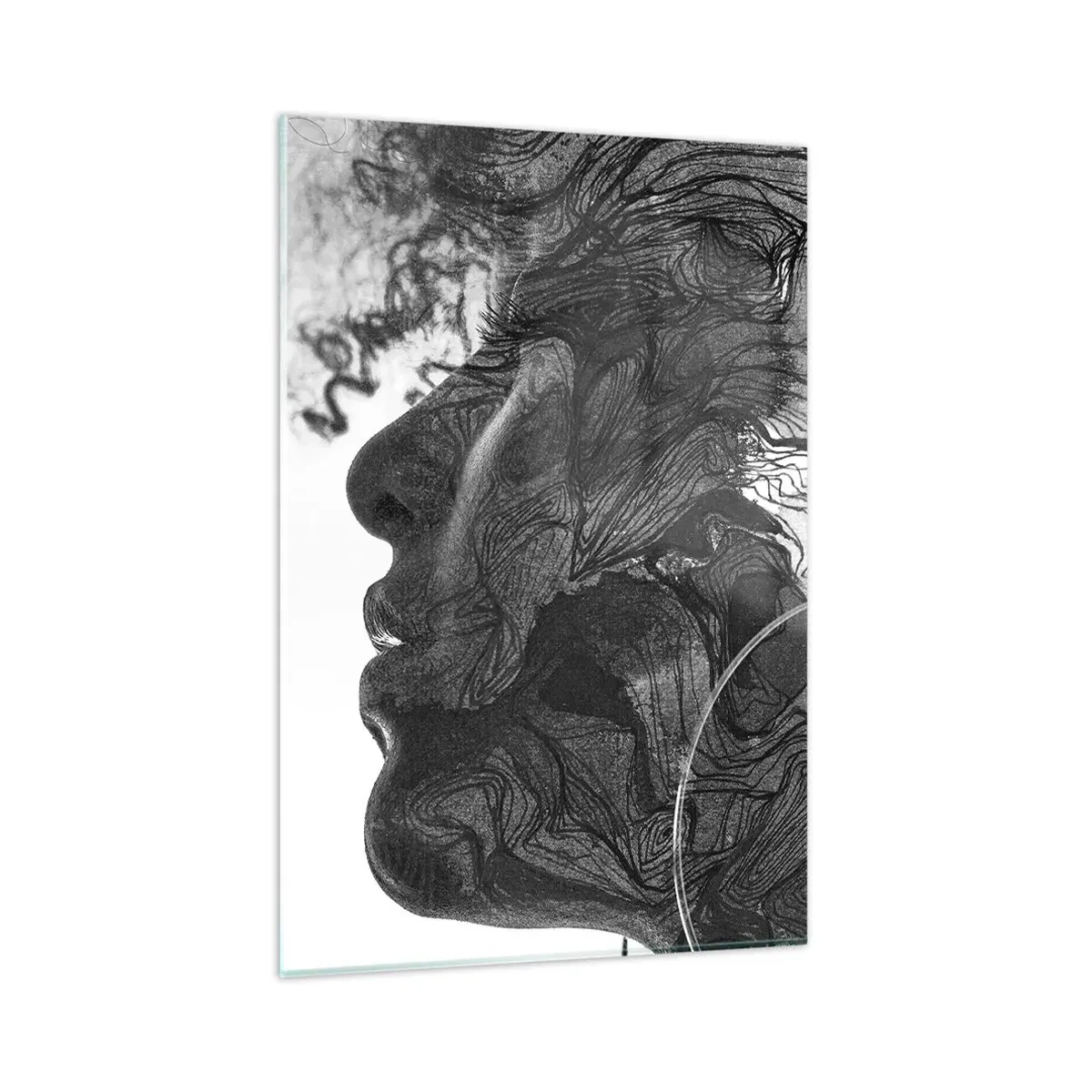 Glastavla - Bild på glas - Tilltrasslad i drömmarna - 80x120 cm