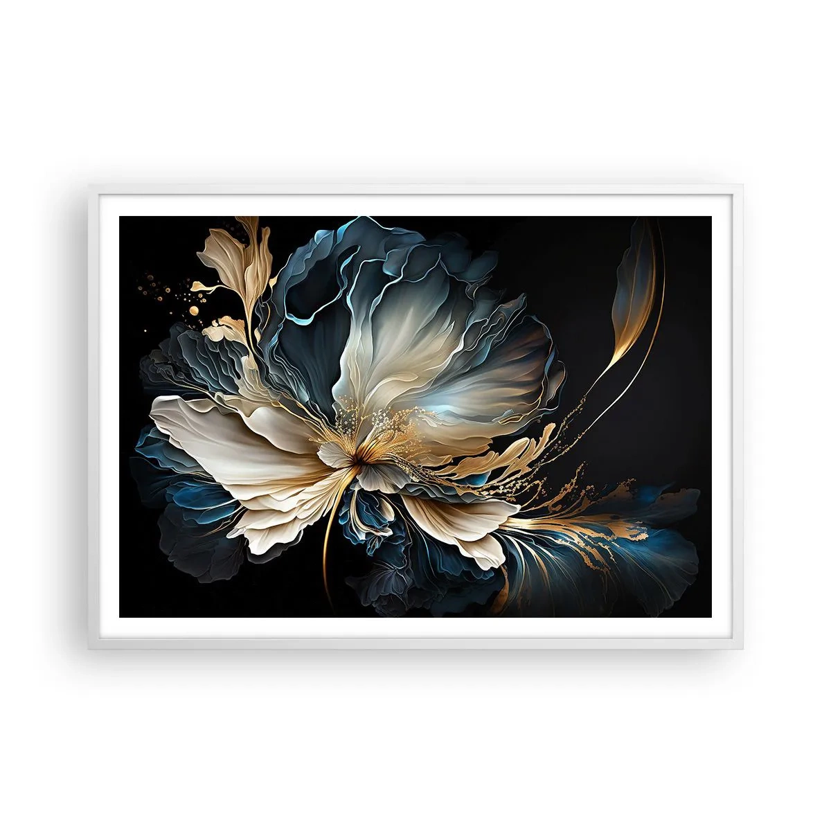 Affisch i vit ram - Sagolik ormbunksblomma - 100x70 cm