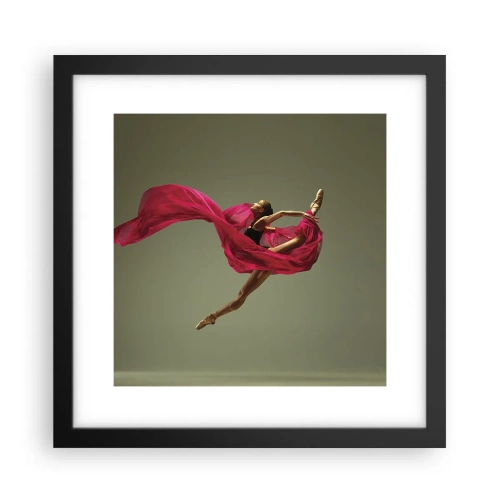 Affisch i svart ram - Dansande låga - 30x30 cm