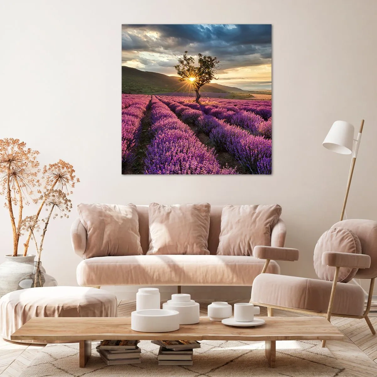 Canvastavla - Bild på duk - Arom i lila färg - 60x60 cm
