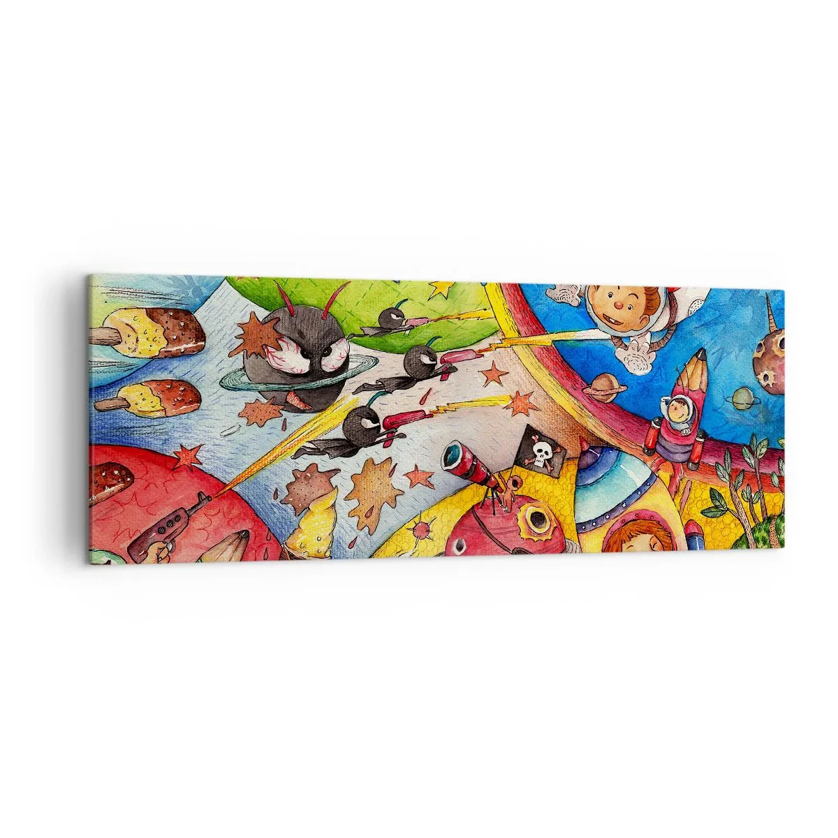 Canvastavla - Bild på duk - Stora rymdäventyret - 140x50 cm