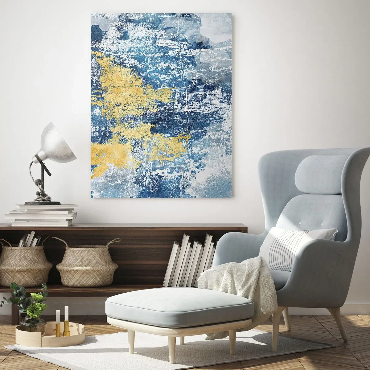 Glastavla - Bild på glas - En väderfylld abstraktion - 70x100 cm