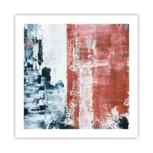 Affisch - Abstrakt halvt om halvt - 50x50 cm