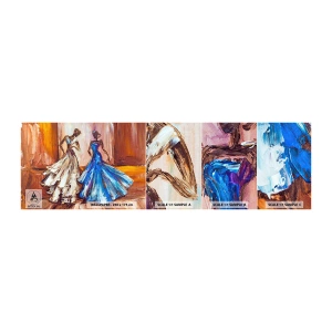 Provbit av självhäftande fototapet Deluxe Sticker - Prydlig duett - Kvinna, Bröllopsklänning, Mode - 100x30 cm