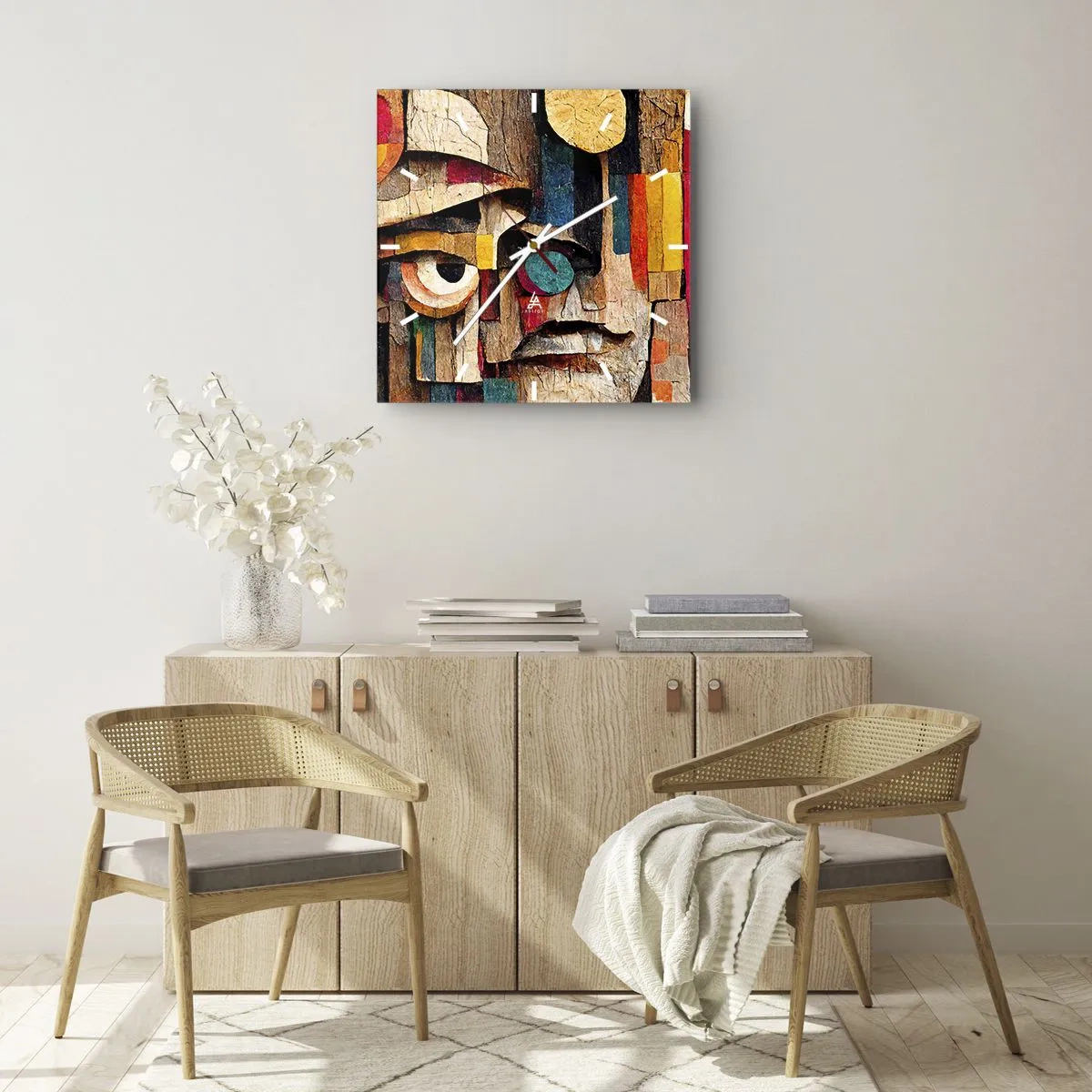 Väggklocka - Klocka på glas - Jag ser dig... - 40x40 cm