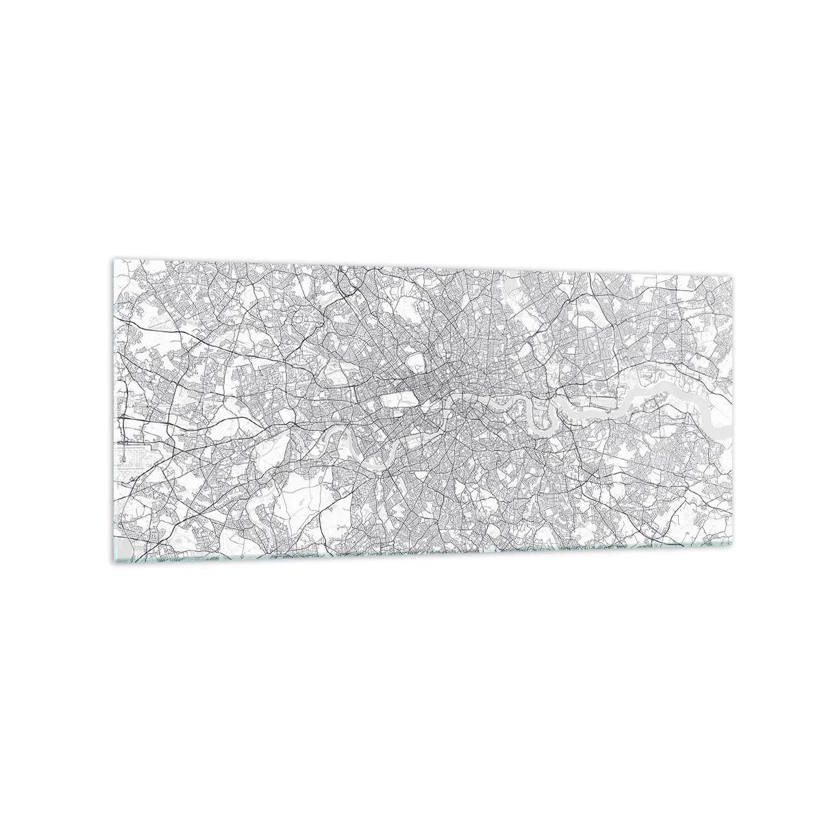 Glastavla - Bild på glas - Karta över London-labyrinten - 120x50 cm