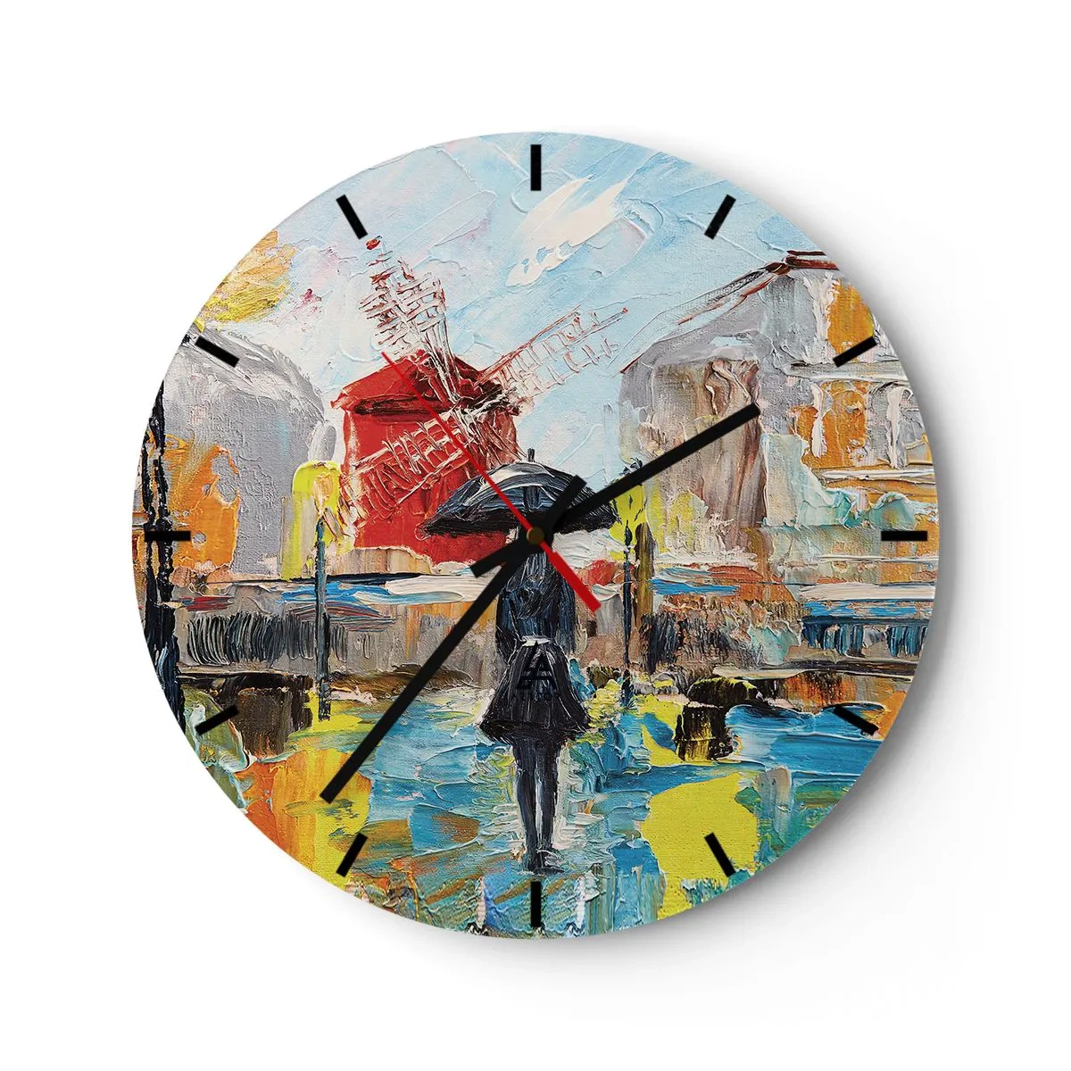 Väggklocka - Klocka på glas - Parislegender - 40x40 cm