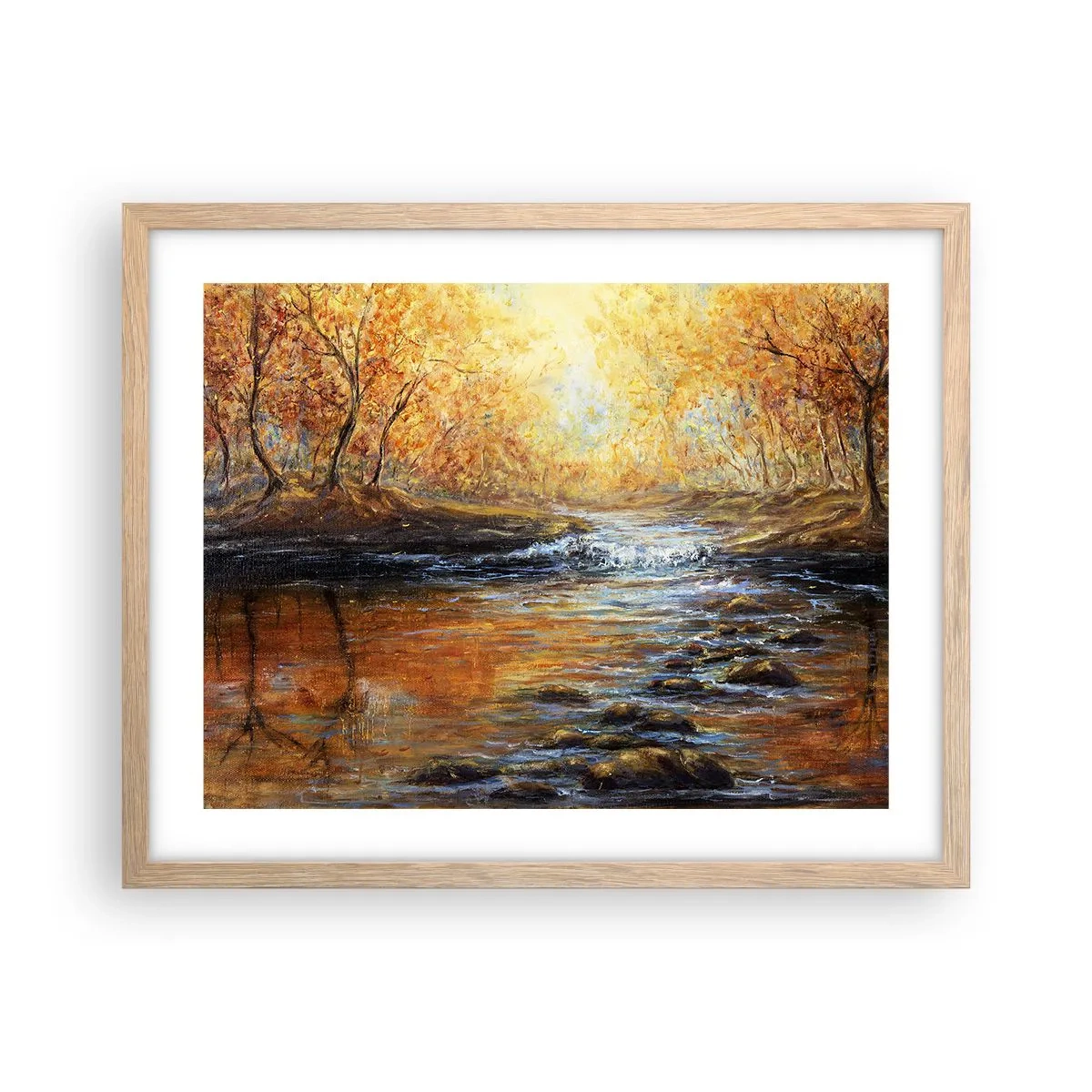 Affisch i ram av ljusek - Gyllene bäck - 50x40 cm