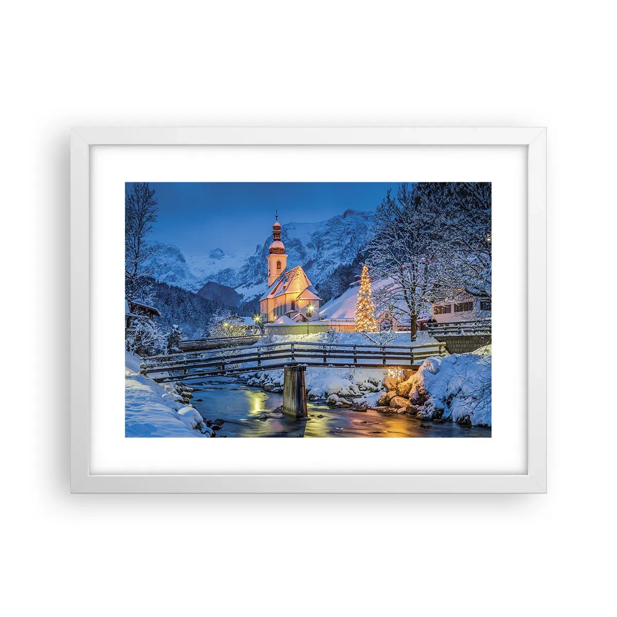 Affisch i vit ram - Julens anda - 40x30 cm
