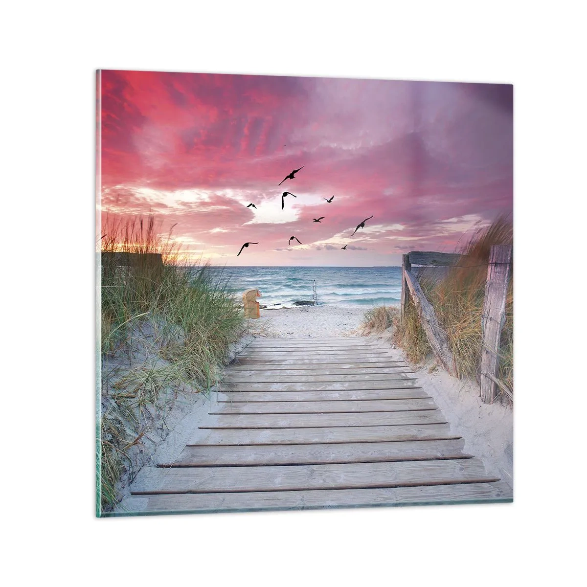 Glastavla - Bild på glas - Östersjöimpression - 40x40 cm