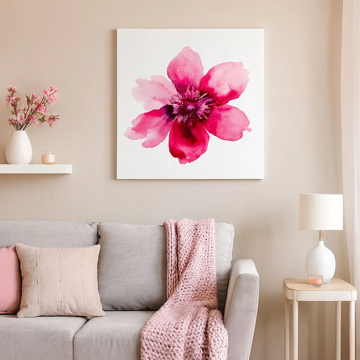 Canvastavla - Bild på duk - Doftande karminkyss - 30x30 cm