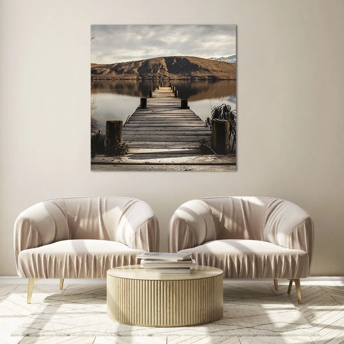 Glastavla - Bild på glas - Ett landskap i tystnad - 30x30 cm