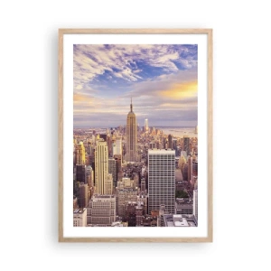 Affisch i ram av ljusek - Nå ut till molnen - 50x70 cm