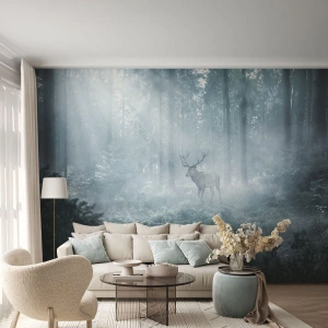 Fototapet Standard Eco - Morgonrond runt godset - Landskap, Skog, Rådjur - 350x256 cm