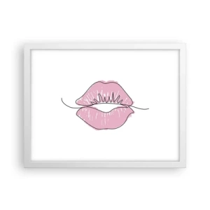Affisch i vit ram - Redo att kyssas? - 40x30 cm
