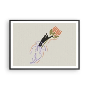 Affisch i svart ram - En systerlig beröring - 100x70 cm