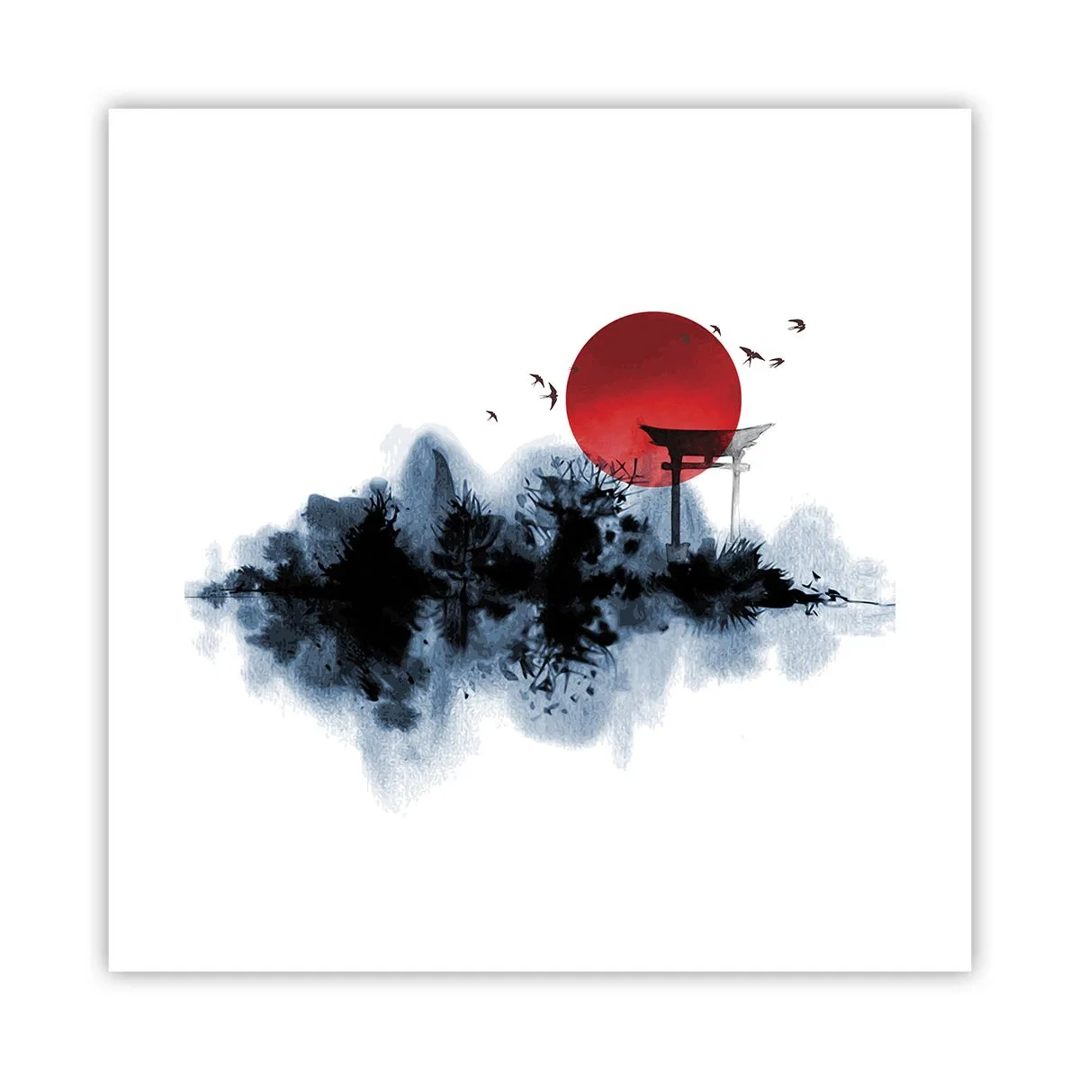 Affisch - Japansk utsikt - 40x40 cm