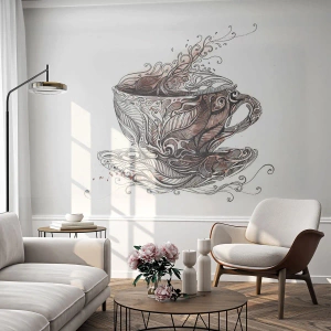 Fototapet Premium Canvas - Te är gott för allt - Abstraktion, Kopp, Espresso - 100x70 cm
