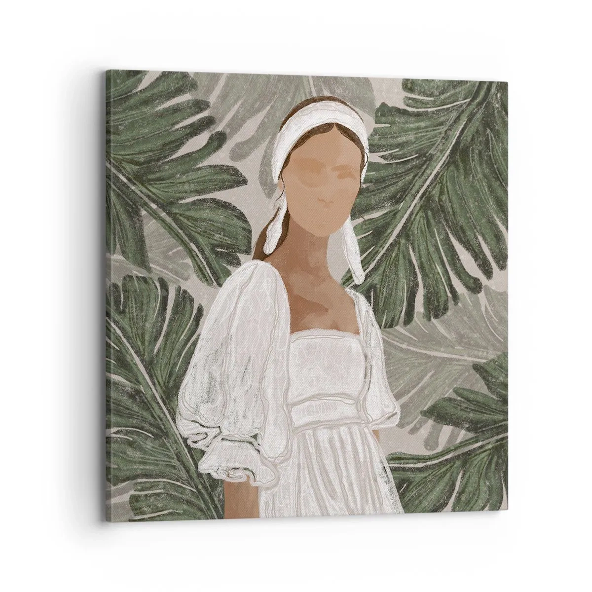 Canvastavla - Bild på duk - Exotiskt porträtt - 70x70 cm