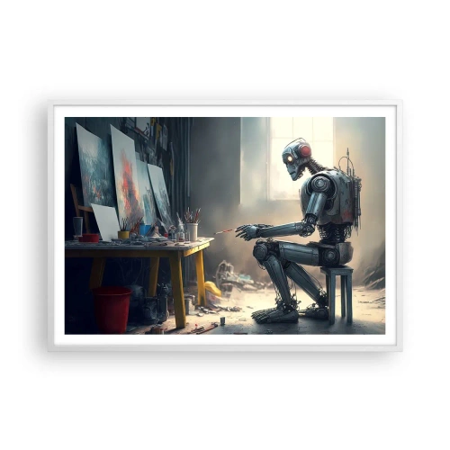 Affisch i vit ram - Den skapande handlingen - 100x70 cm