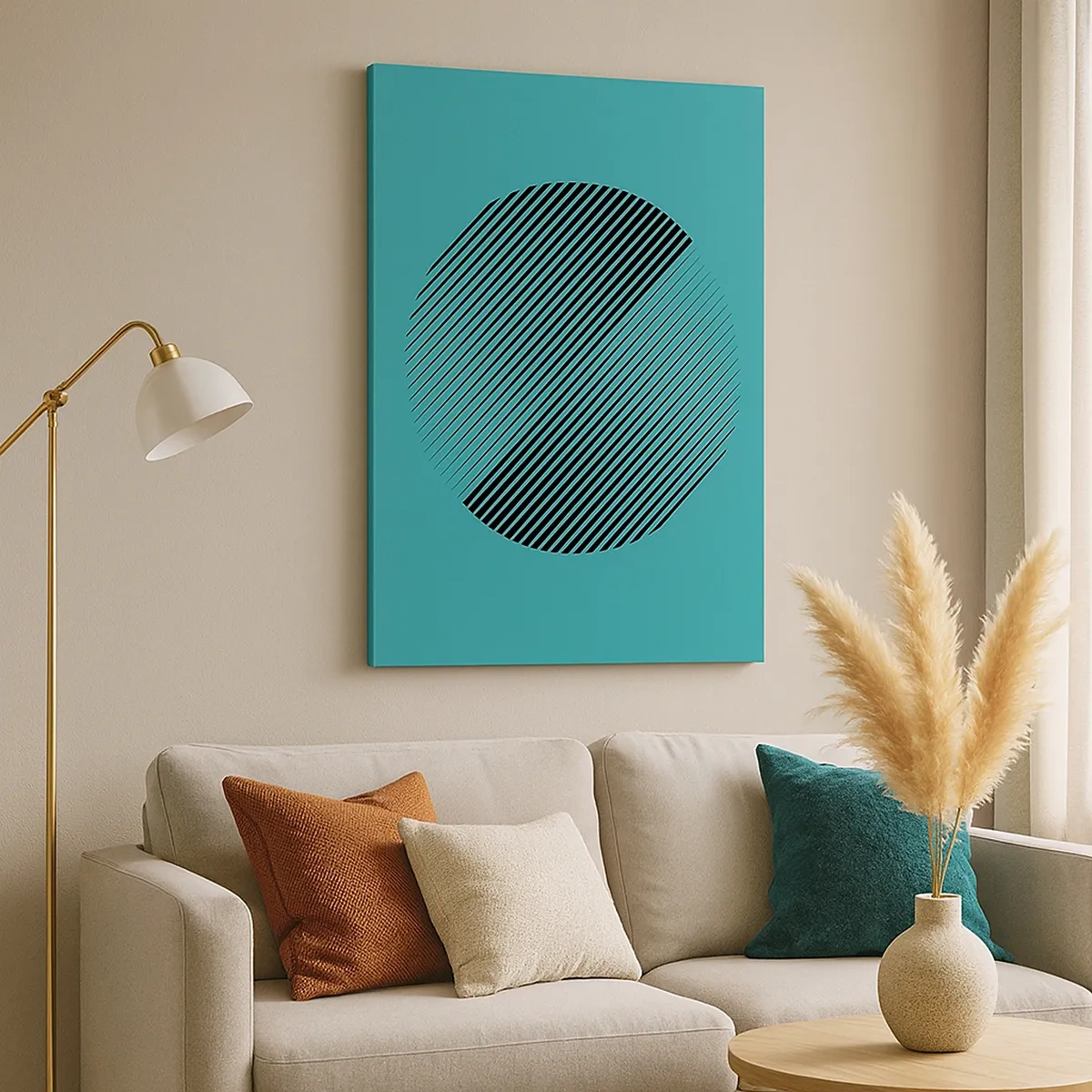 Canvastavla - Bild på duk - Cirkeln - en geometrisk variation - 50x70 cm