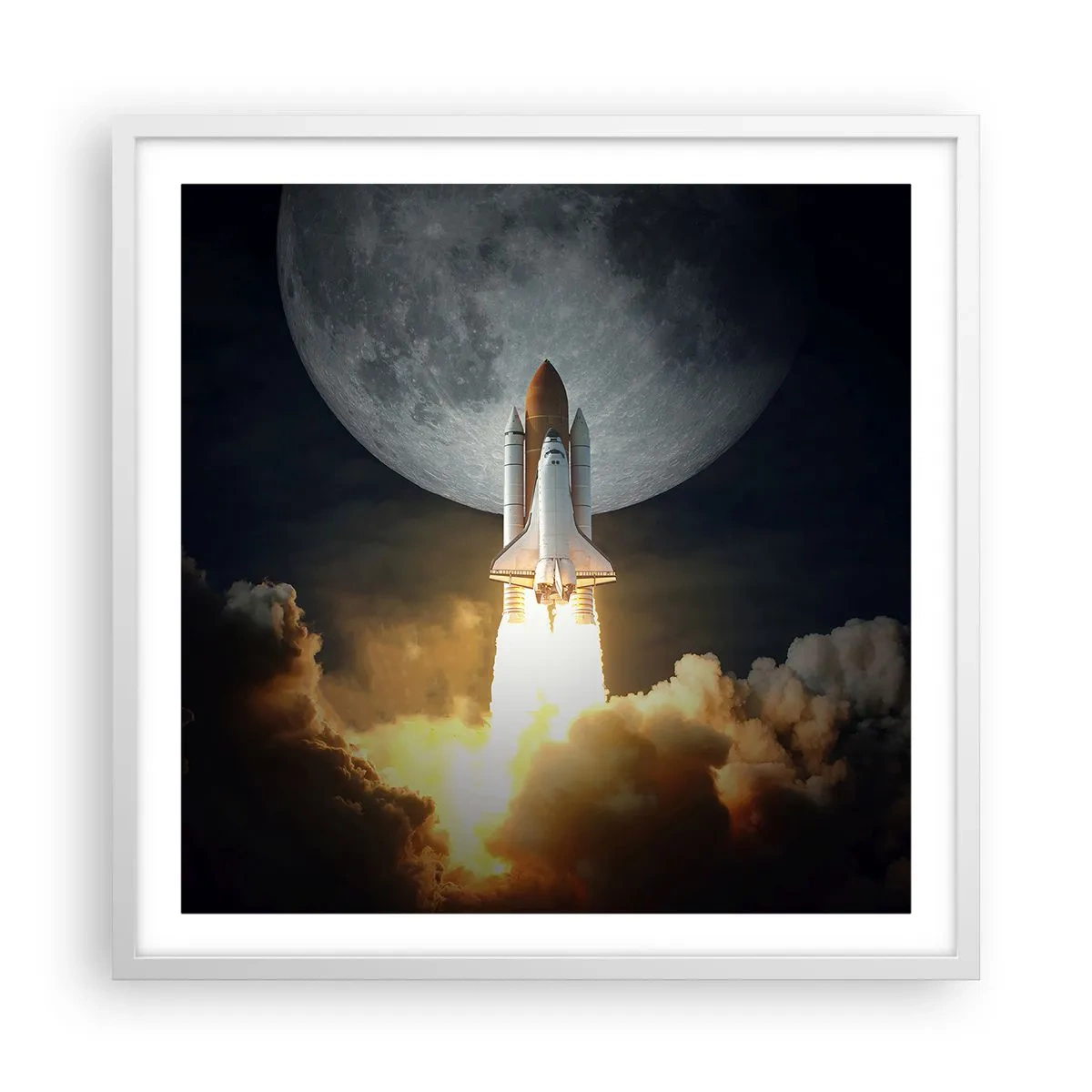 Affisch i vit ram - Början på ett utomjordiskt äventyr - 60x60 cm