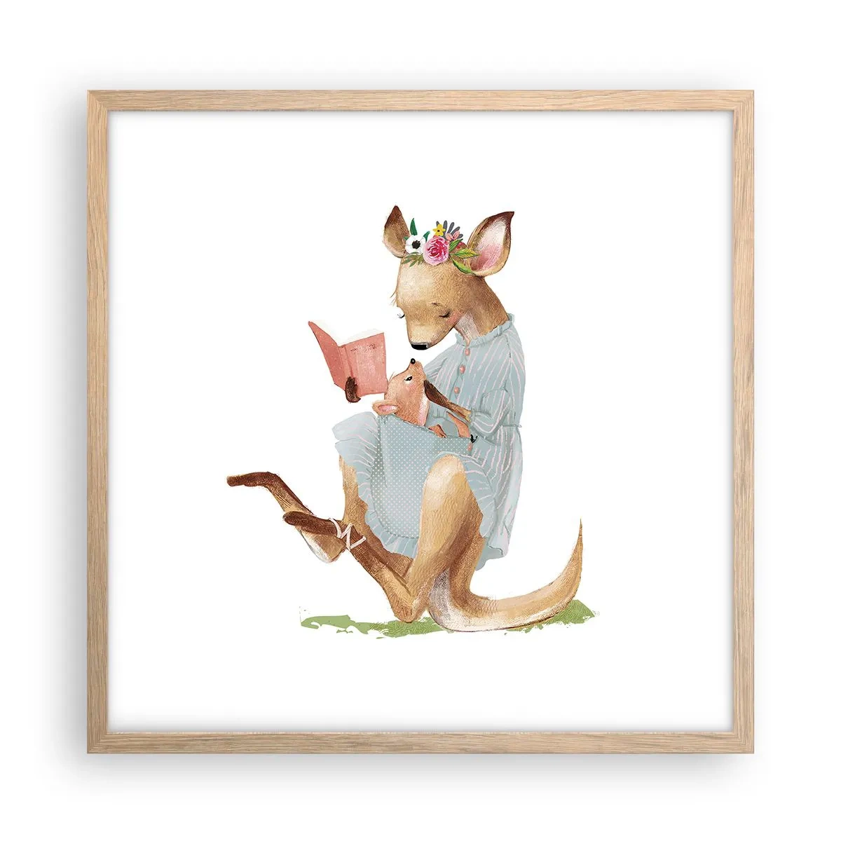 Affisch i ram av ljusek - Mamma, läs för mig - 50x50 cm