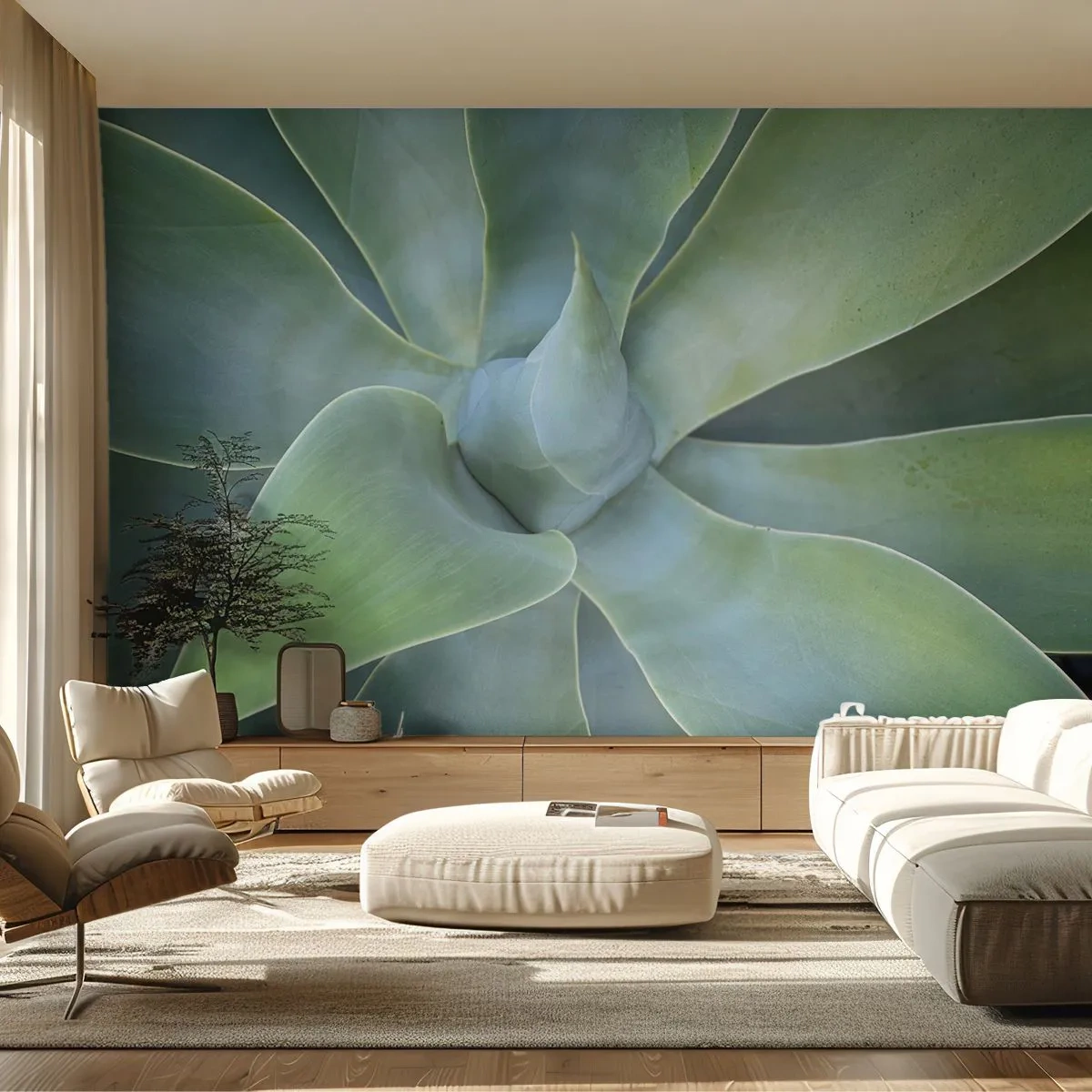 Fototapet Premium Sand - Det gröna föds - Saftig, Agave, Botanik - 350x256 cm