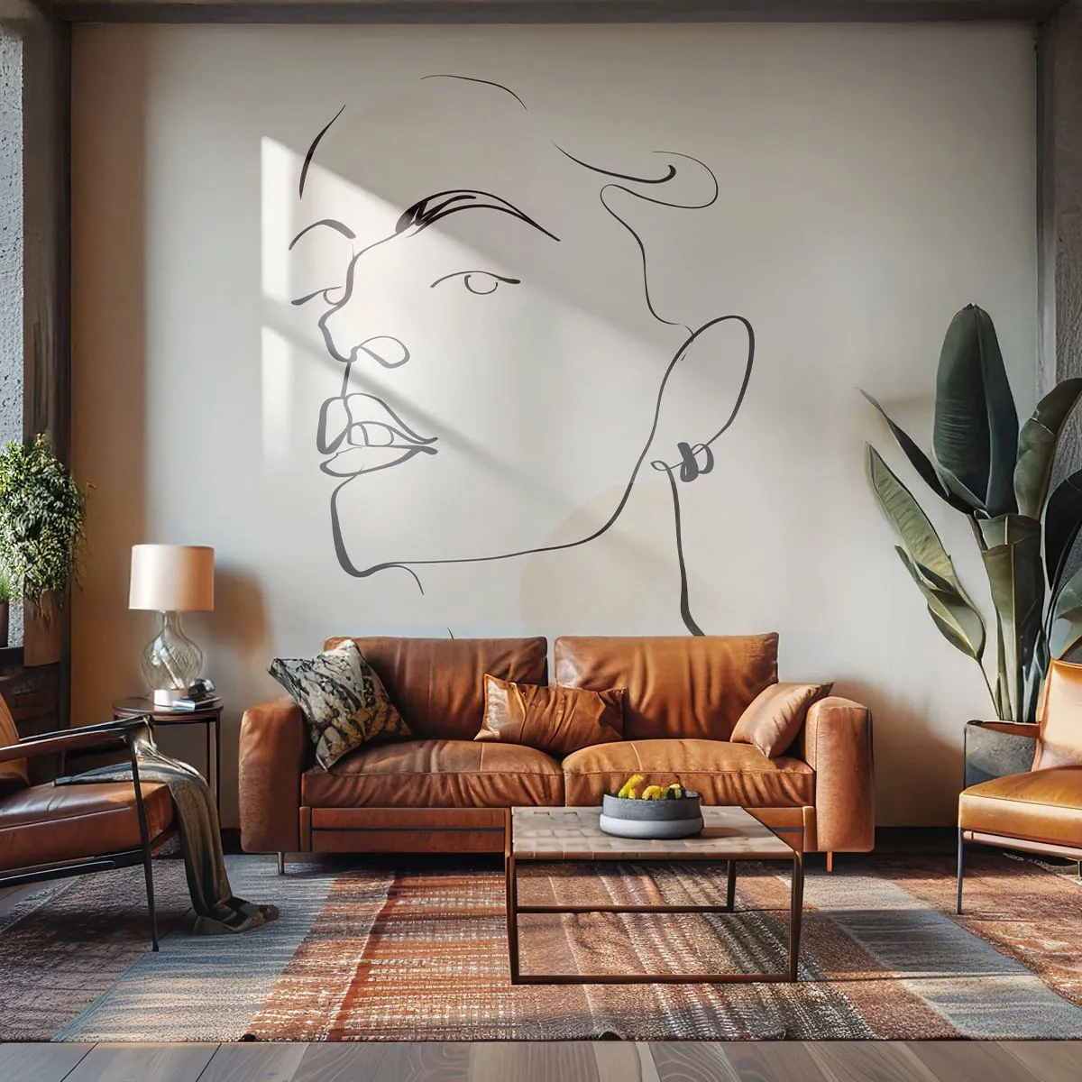 Fototapet Standard Eco - Stolt blick - Kvinnans ansikte, Porträtt av en kvinna, Grafik - 300x210 cm