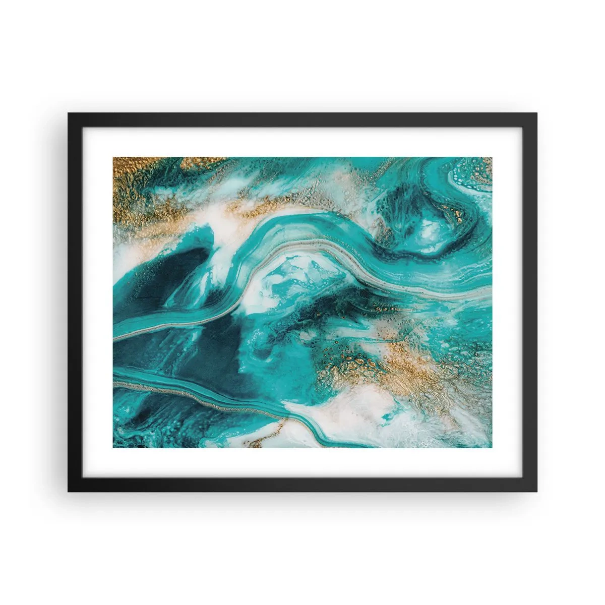 Affisch i svart ram - Guldflod - 50x40 cm