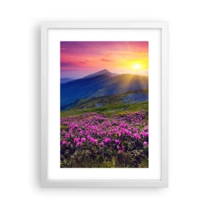 Affisch i vit ram - … Bergtallen doftar och örterna luktar runt omkring - 30x40 cm