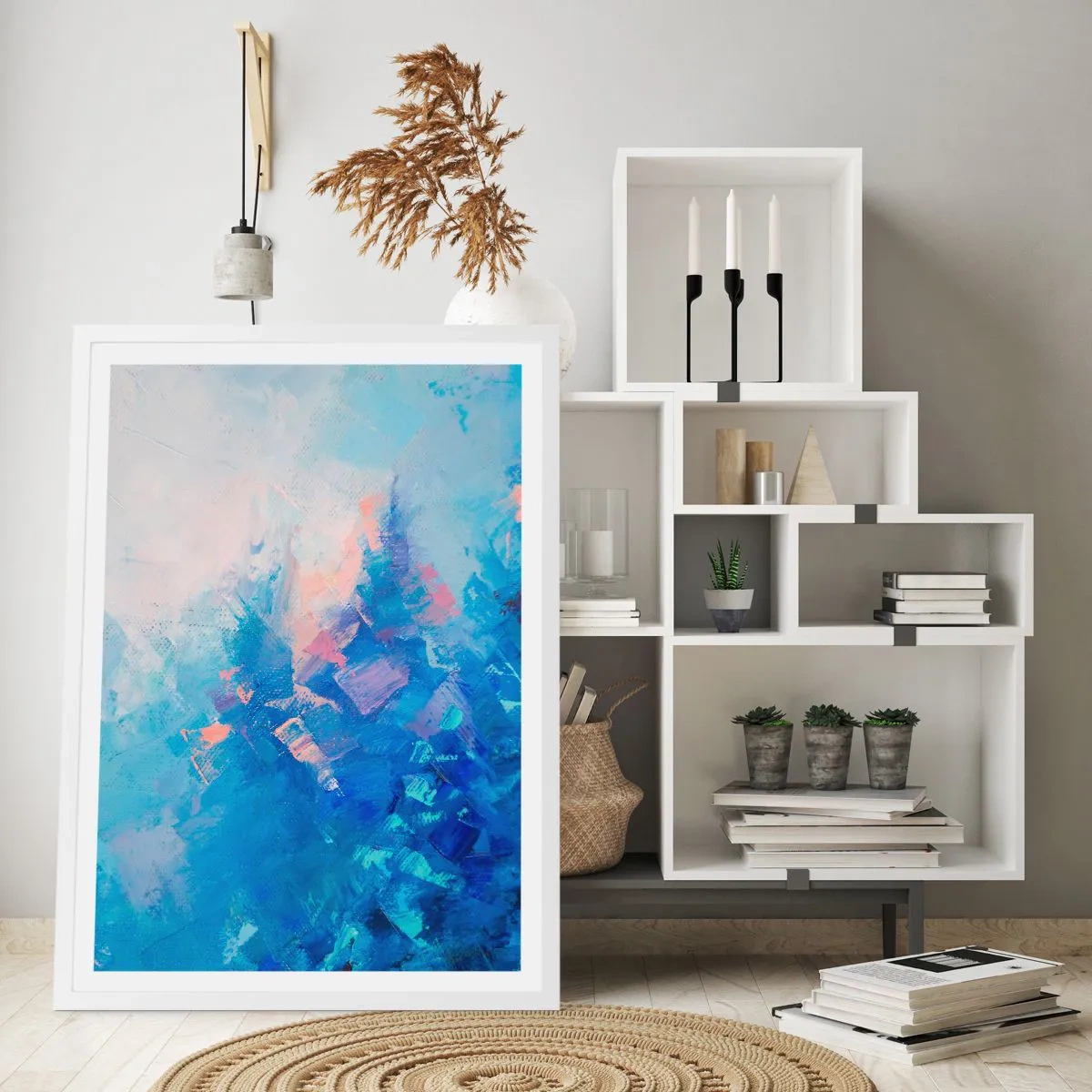 Affisch i vit ram - Vinterabstraktion - 50x70 cm