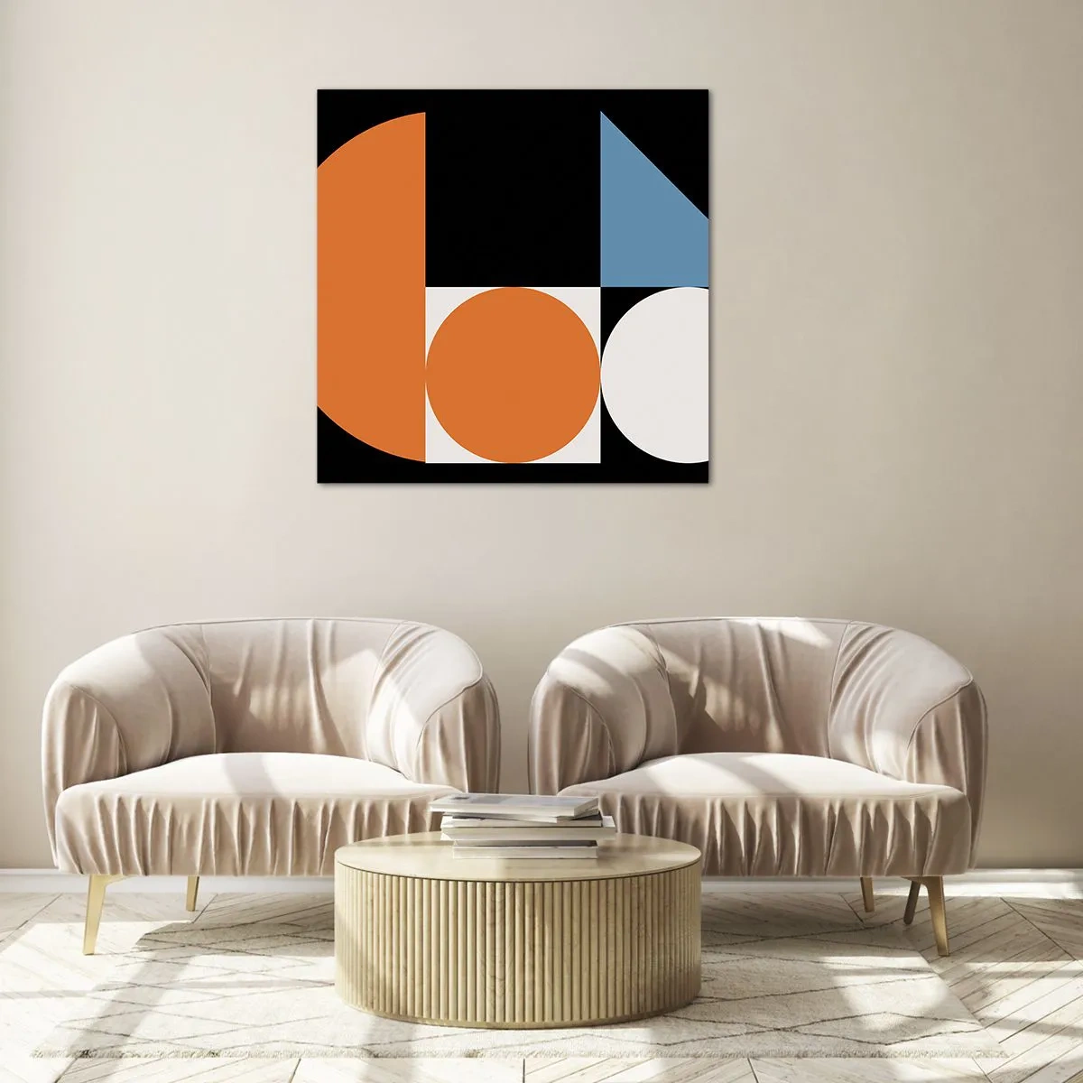 Glastavla - Bild på glas - Geometriska figurer - 70x70 cm