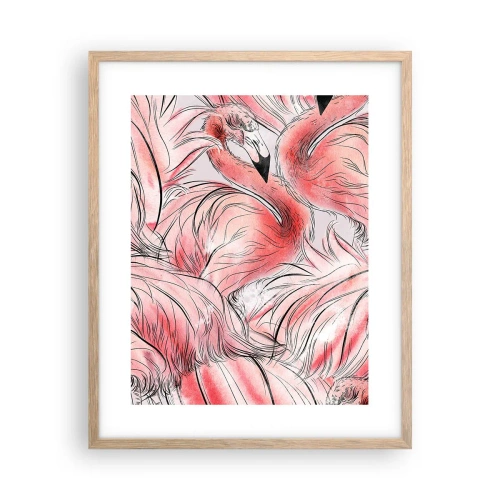 Affisch i ram av ljusek - Fåglarnas corps de ballet - 40x50 cm