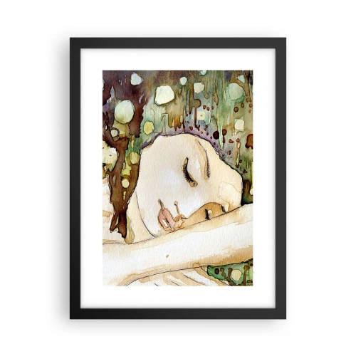 Affisch i svart ram - Smaragd-viol dröm - 30x40 cm