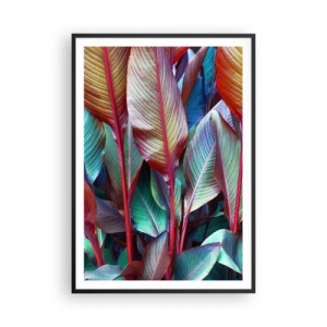 Affisch i svart ram - En färgglad tätskog - 70x100 cm