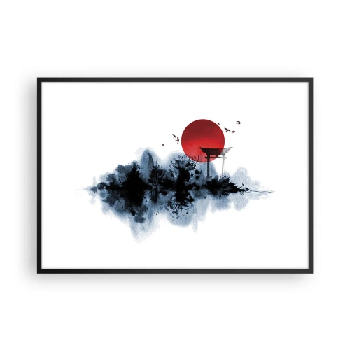 Affisch i svart ram - Japansk utsikt - 100x70 cm