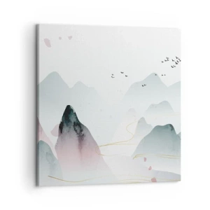 Canvastavla - Bild på duk - Över topparna - 60x60 cm