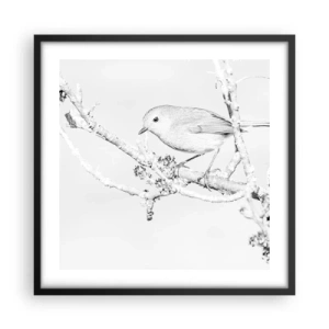 Affisch i svart ram - Vintermorgon - 50x50 cm