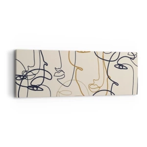 Canvastavla - Bild på duk - Mångfaldigad porträtt - 90x30 cm