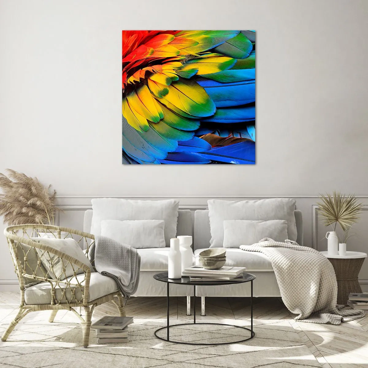 Glastavla - Bild på glas - Paradisfågel - 30x30 cm