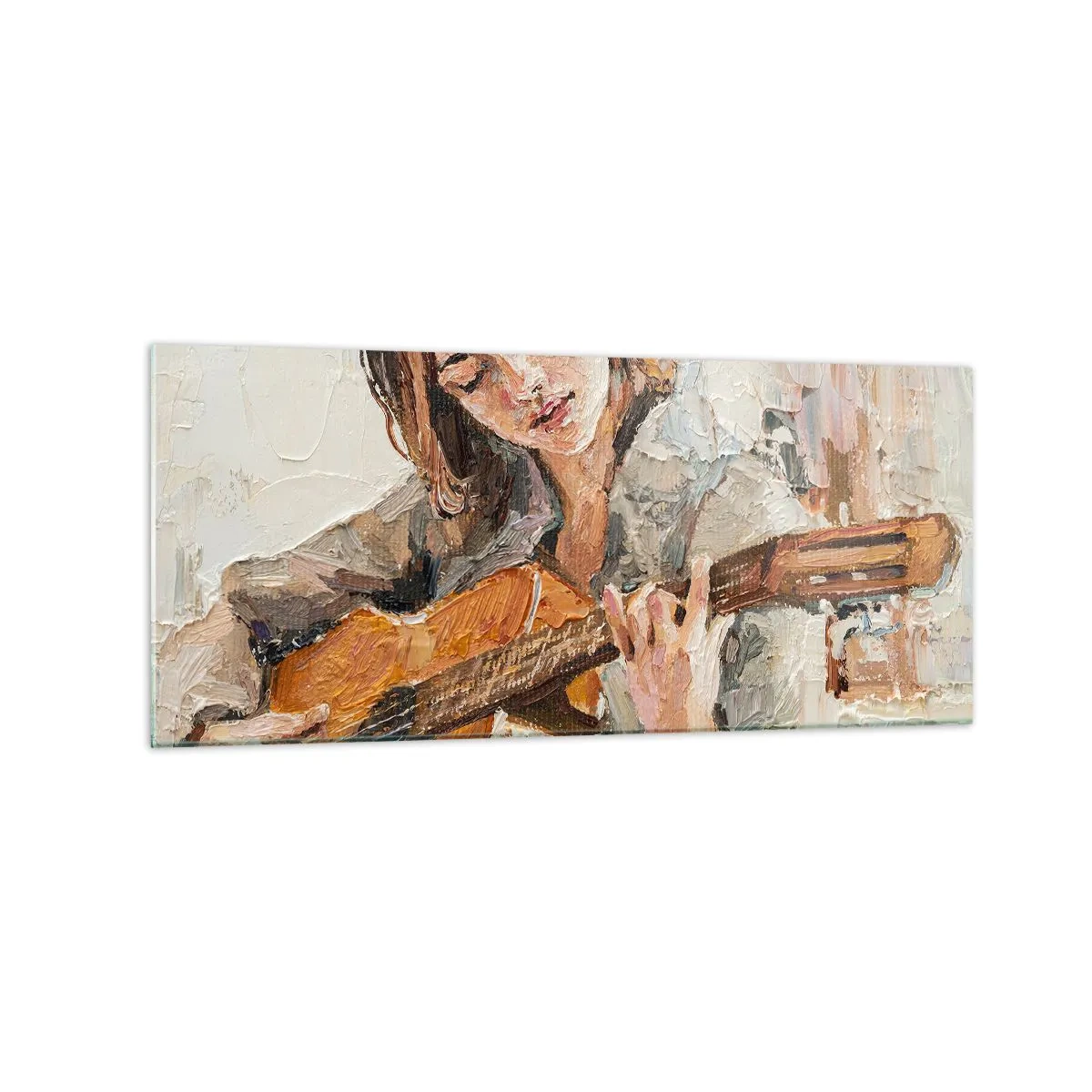 Glastavla - Bild på glas - Konsert för gitarr och en flickas hjärta - 120x50 cm