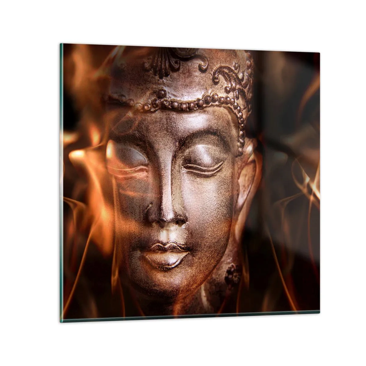 Glastavla - Bild på glas - Det finns bara här och nu - 70x70 cm