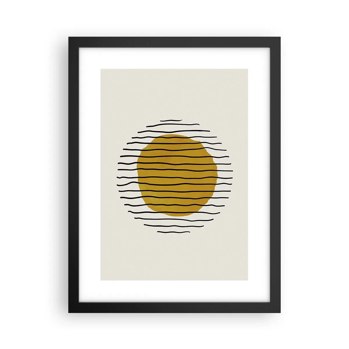 Affisch i svart ram - Abstraktion som darrar av glöd - 30x40 cm