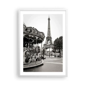 Affisch i vit ram - Nöje endast i Paris - 50x70 cm