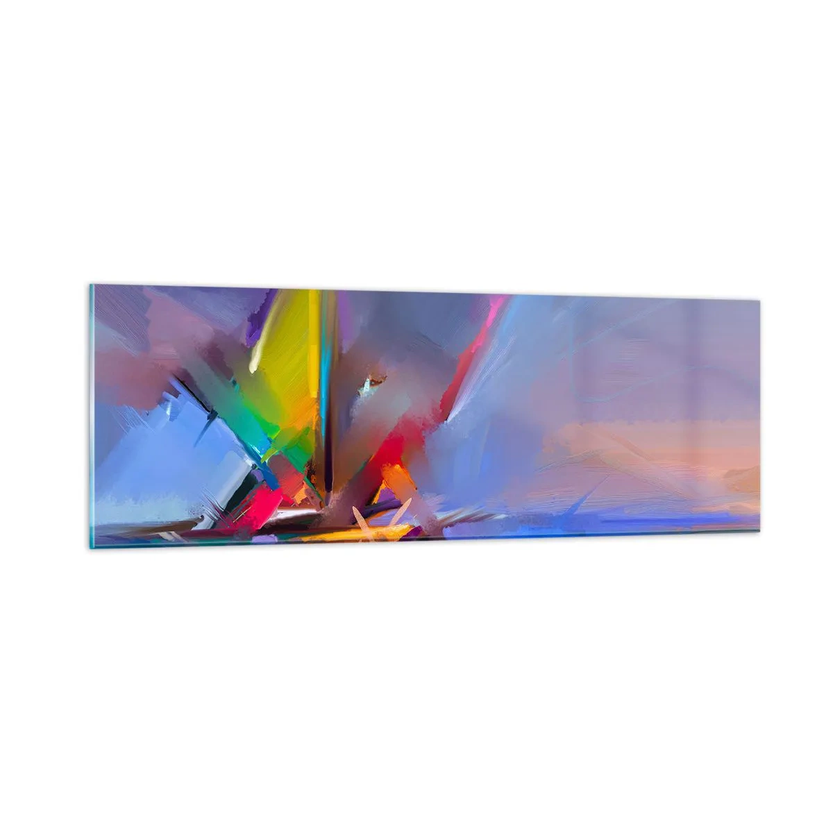 Glastavla - Bild på glas - Snabb som en fågel - 90x30 cm