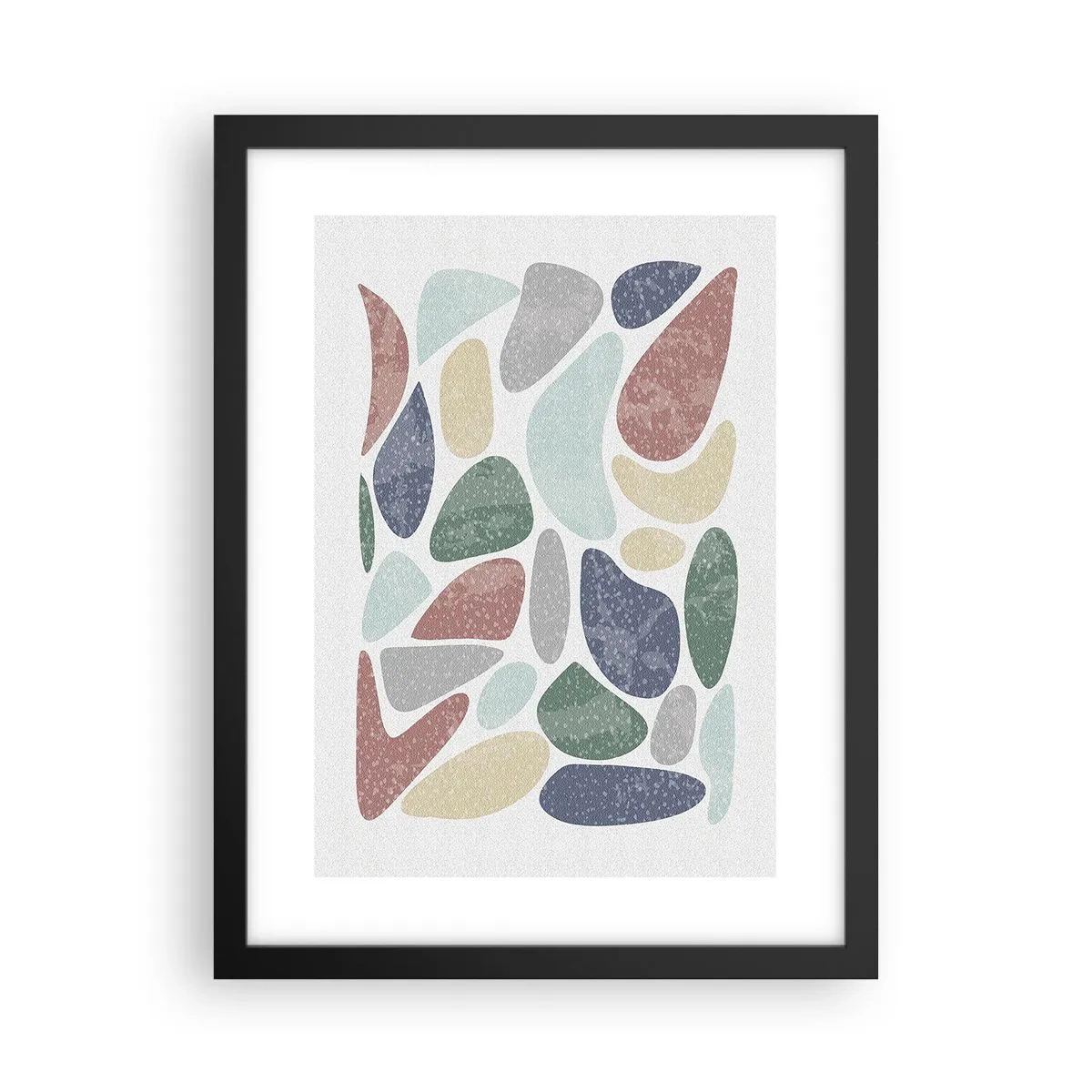 Affisch i svart ram - Mosaik av pulveriserade färger - 30x40 cm