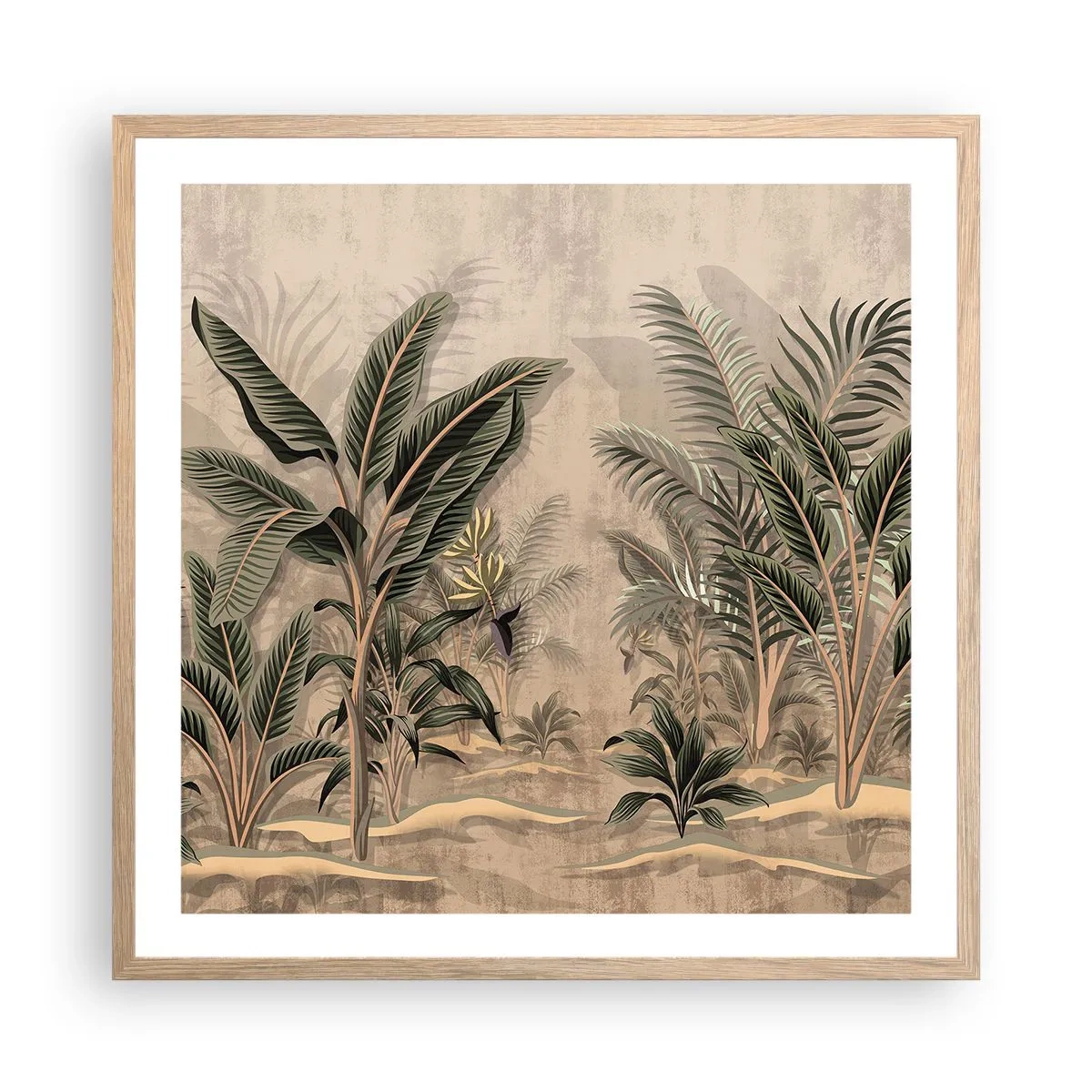 Affisch i ram av ljusek - Bild i kolonial stil - 60x60 cm