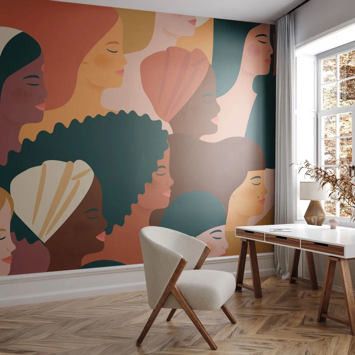 Självhäftande Fototapet Deluxe Sticker - Endast kvinnlighet - Kvinna, Modern konst, Afrika - 300x210 cm